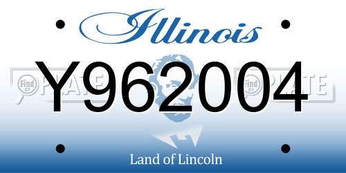 Y962004 Illinois License Plate