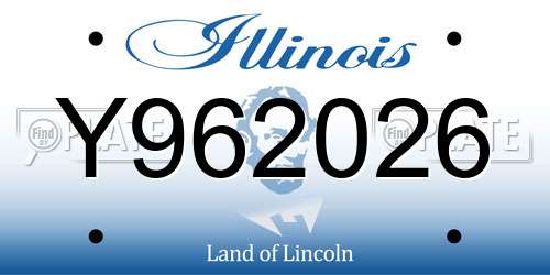 Y962026 Illinois License Plate