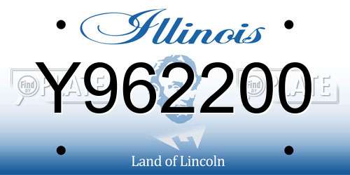 Y962200 Illinois License Plate