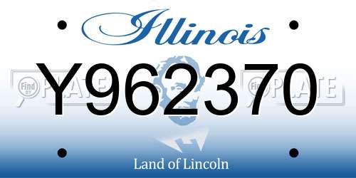 Y962370 Illinois License Plate