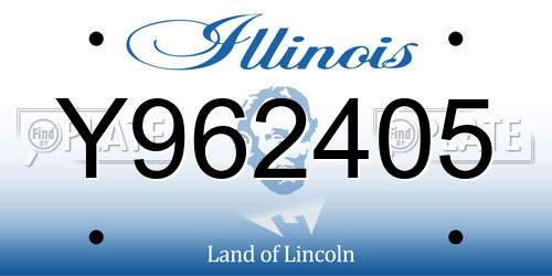 Y962405 Illinois License Plate