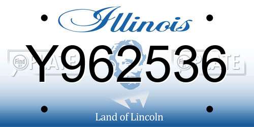 Y962536 Illinois License Plate
