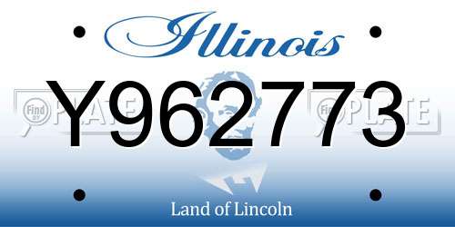 Y962773 Illinois License Plate