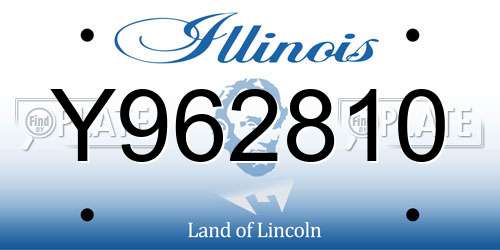 Y962810 Illinois License Plate