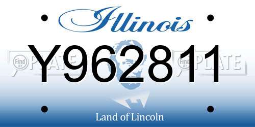 Y962811 Illinois License Plate