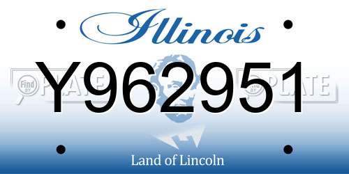 Y962951 Illinois License Plate