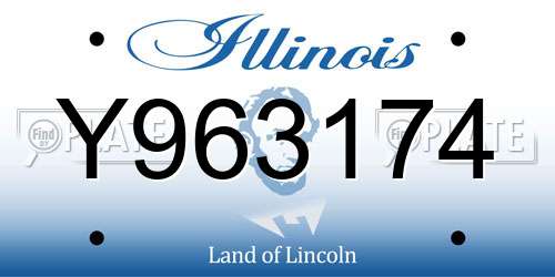 Y963174 Illinois License Plate