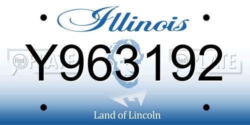 Y963192 Illinois License Plate