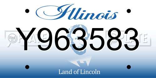 Y963583 Illinois License Plate