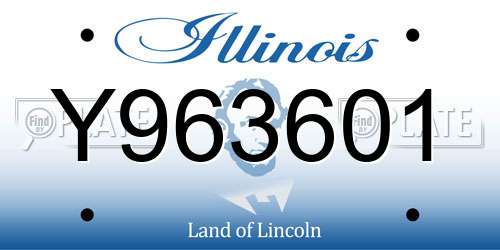 Y963601 Illinois License Plate