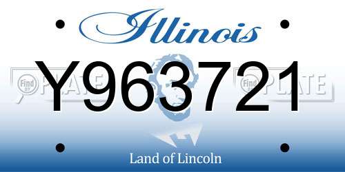 Y963721 Illinois License Plate