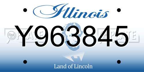 Y963845 Illinois License Plate