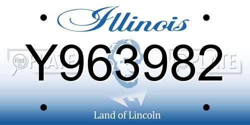 Y963982 Illinois License Plate