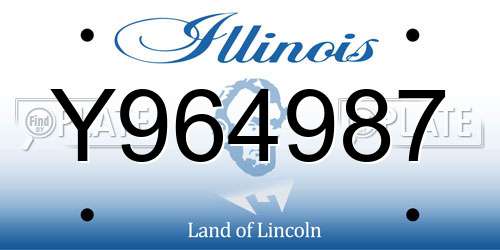 Y964987 Illinois License Plate