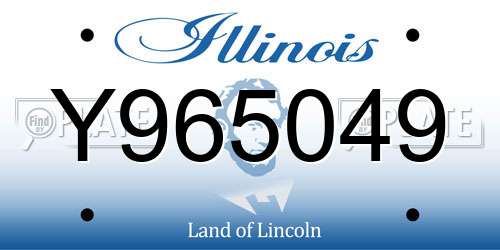 Y965049 Illinois License Plate