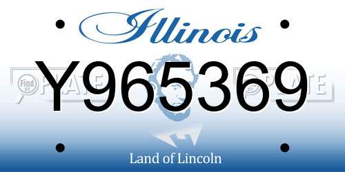 Y965369 Illinois License Plate