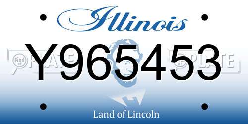 Y965453 Illinois License Plate