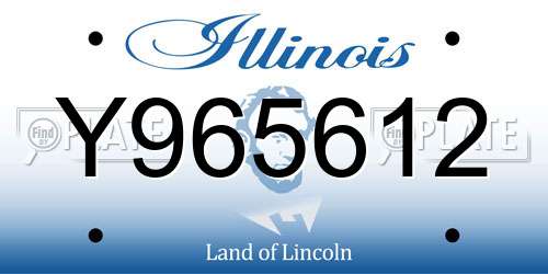Y965612 Illinois License Plate