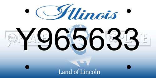 Y965633 Illinois License Plate