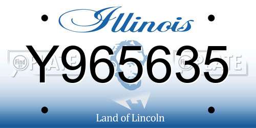 Y965635 Illinois License Plate