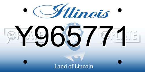 Y965771 Illinois License Plate