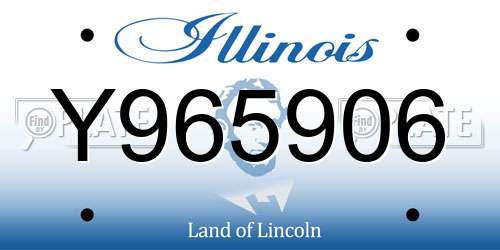 Y965906 Illinois License Plate