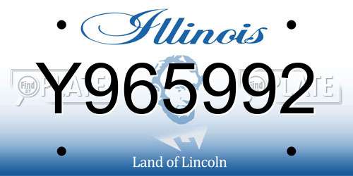 Y965992 Illinois License Plate