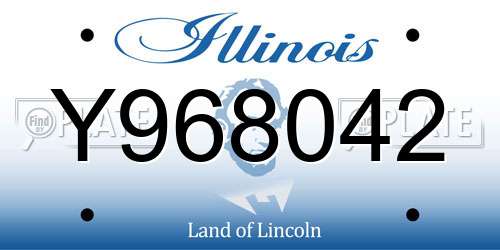 Y968042 Illinois License Plate