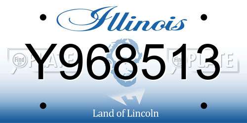 Y968513 Illinois License Plate