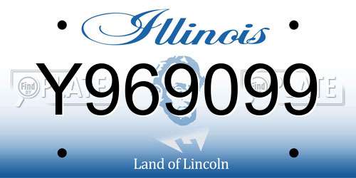 Y969099 Illinois License Plate