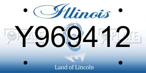 Y969412 Illinois License Plate