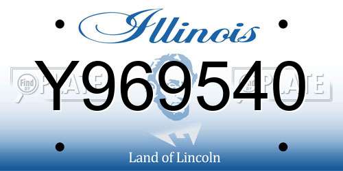 Y969540 Illinois License Plate