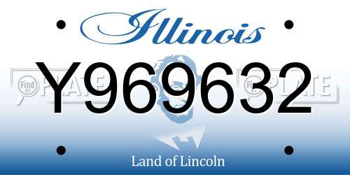Y969632 Illinois License Plate