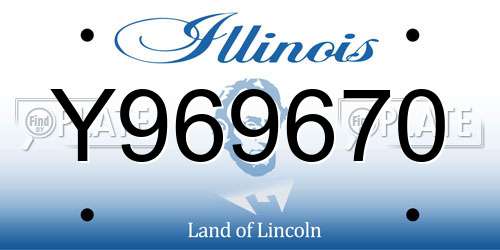 Y969670 Illinois License Plate
