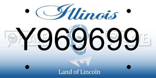 Y969699 Illinois License Plate