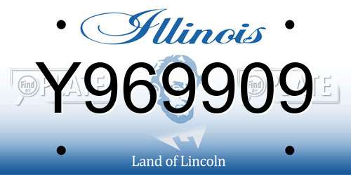 Y969909 Illinois License Plate