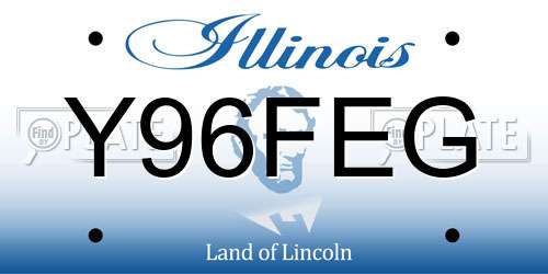 Y96FEG Illinois License Plate