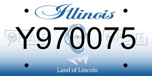 Y970075 Illinois License Plate