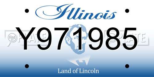 Y971985 Illinois License Plate