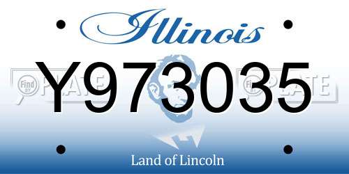 Y973035 Illinois License Plate