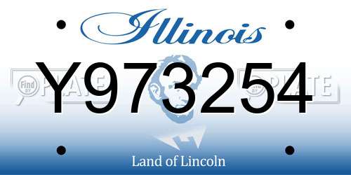 Y973254 Illinois License Plate