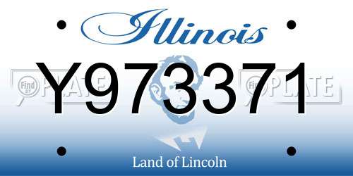 Y973371 Illinois License Plate