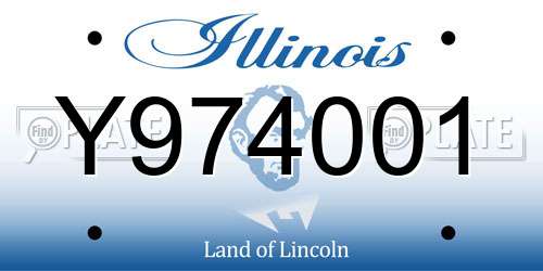 Y974001 Illinois License Plate