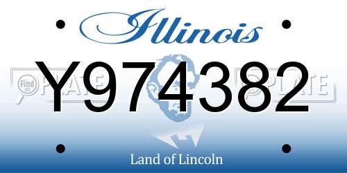 Y974382 Illinois License Plate