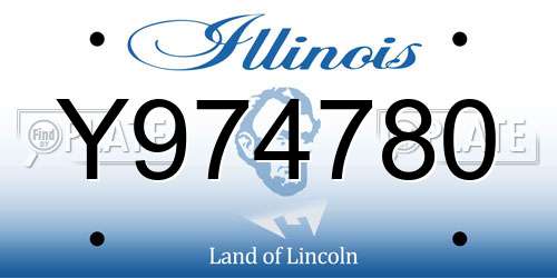 Y974780 Illinois License Plate