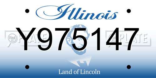 Y975147 Illinois License Plate