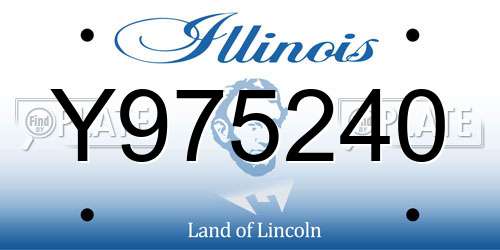 Y975240 Illinois License Plate