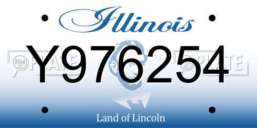 Y976254 Illinois License Plate