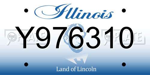 Y976310 Illinois License Plate