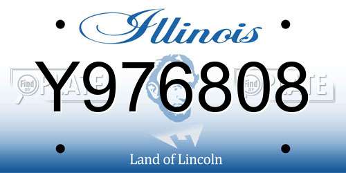 Y976808 Illinois License Plate